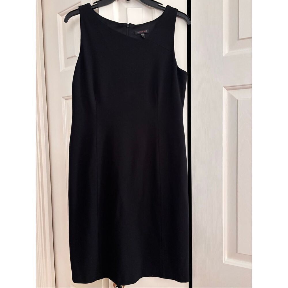 Eileen Fisher Black Sleeveless Sheath Dress